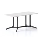 RAPIDLINE TYPHOON MEETING AND BOARDROOM TABLE RECTANGLE 1500 X 750MM NATURAL WHITE TOP AND BLACK PC ALL OVER FRAME