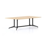 RAPIDLINE TYPHOON MEETING AND BOARDROOM TABLE RECTANGLE 2400 X 1200MM NATURAL OAK TOP AND BLACK PC ALL OVER FRAME