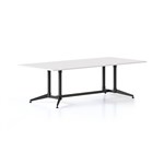 RAPIDLINE TYPHOON MEETING AND BOARDROOM TABLE RECTANGLE 2400 X 1200MM NATURAL WHITE TOP AND BLACK PC ALL OVER FRAME