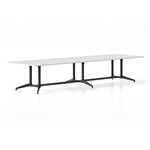 RAPIDLINE TYPHOON MEETING AND BOARDROOM TABLE RECTANGLE 3200 X 1200MM NATURAL WHITE TOP AND BLACK PC ALL OVER FRAME