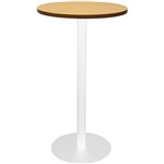 RAPIDLINE DRY BAR TABLE 600 X 1050MM BEECH COLOURED TABLE TOP  WHITE POWDER COAT BASE