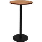 RAPIDLINE DRY BAR TABLE 600 X 1050MM CHERRY COLOURED TABLE TOP  BLACK POWDER COAT BASE