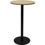 RAPIDLINE DRY BAR TABLE 600 X 1050MM NATURAL OAK TABLE TOP  BLACK POWDER COAT BASE