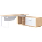 RAPIDLINE CASA EXECUTIVE WORKSTATION WITH LOOP END LEG RHC NATURAL OAKWHITE