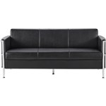 RAPIDLINE ECLIPSE LOUNGE CHAIR 3 SEATER BLACK PU