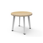 RAPIDLINE ETERNITY ROUND COFFEE TABLE 500 X 450MM NATURAL OAK TOP AND WHITE PC FRAME