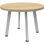 RAPIDLINE ETERNITY COFFEE TABLE 600MM DIA NATURAL OAKWHITE SATIN