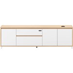 RAPIDLINE EXECUTIVE DESK SIDE CABINET LHC 1800 X 500 X 520MM NATURAL OAKWHITE