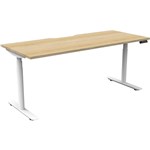 RAPIDLINE HALO PLUS SINGLE SIDED WORKSTATION 1200MM NATURAL OAK TOP  WHITE FRAME
