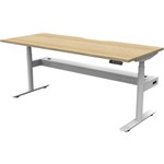 RAPIDLINE HALO PLUS SINGLE SIDED WORKSTATION WITH CABLE TRAY 1500MM NATURAL OAK TOP  WHITE FRAME