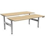 RAPIDLINE HALO PLUS DOUBLE SIDED WORKSTATION 1200MM NATURAL OAK TOP  WHITE FRAME