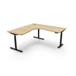 RAPIDLINE HALO PLUS CORNER WORKSTATION 1500 X 1500MM NATURAL OAK TOP  BLACK FRAME