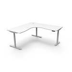 RAPIDLINE HALO PLUS CORNER WORKSTATION 1800 X 1500MM NATURAL WHITE TOP  WHITE FRAME