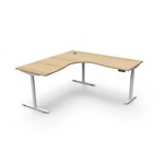 RAPIDLINE HALO PLUS CORNER WORKSTATION 1800 X 1800MM NATURAL OAK TOP  WHITE FRAME