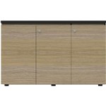 RAPID INFINITY DELUXE 3 SWING DOOR CUPBOARD 1200 X 450 X 730MM NATURAL OAK LAMINATE BLACK RIGID EDGING