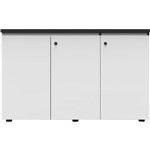 RAPID INFINITY DELUXE 3 SWING DOOR CUPBOARD 1200 X 450 X 730MM NATURAL WHITE LAMINATE BLACK RIGID EDGING