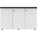 RAPID INFINITY DELUXE 3 SWING DOOR CUPBOARD 1500 X 450 X 730MM NATURAL WHITE LAMINATE BLACK RIGID EDGING