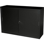 RAPIDLINE GO PERFORATED SLIDING DOOR CUPBOARD 1530 X 1016 X 473MM BLACK