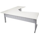 RAPID SPAN C LEG CORNER WORKSTATION WITH METAL MODESTY PANEL 1800 X 1800 X 700MM NATURAL WHITESILVER