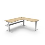 RAPIDLINE BOOST STATIC CORNER WORKSTATION WITH CABLE TRAY 1800 X 1800MM NATURAL OAK TOP  WHITE FRAME