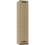 RAPIDLINE MELAMINE LOCKER 2 STEP DOOR 1850 X 305 X 455MM NATURAL OAKBLACK EDGING