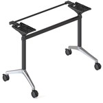 RAPIDLINE TYPHOON FLIP TABLE FRAME TO SUIT 1200MM W TABLE TOPS BLACK PC POLISHED ALUMINIUM FRAME