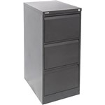GO STEEL FILING CABINET 3 DRAWERS 460 X 620 X 1016MM BLACK RIPPLE