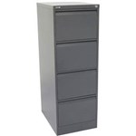 GO STEEL FILING CABINET 4 DRAWERS 460 X 620 X 1321MM GRAPHITE RIPPLE