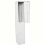 GO STEEL LOCKER 2 DOOR 305 X 455 X 1830MM FLAT PACK SILVER GREY