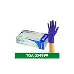 UNIVERSAL CHOICE EXAMINATION GLOVES POWDER FREE EN374 MEDIUM COBALT BLUE BOX 100