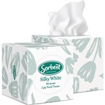 SORBENT PROFESSIONAL SILKY WHITE FACIAL TISSUE 2 PLY 90 SHEETS CUBE CARTON 24