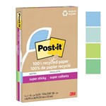 POSTIT 4621R4SST SUPER STICKY NOTES 101 X 152MM RECYCLED LINED OASIS PACK 4