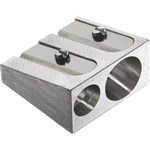 WHITEBOX METAL PENCIL SHARPENER 2HOLE SILVER