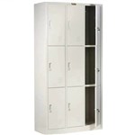 METAL LOCKER 9 DOOR 3 ROW WITH CAM LOCK 900 X 390 X 1800 GREY