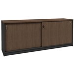 OM PREMIER SLIDING DOOR CREDENZA 1800 X 450 X 720MM REGAL WALNUTCHARCOAL