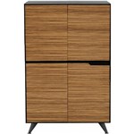 NOVARA CABINET 4 DOOR 1224 X 425 X 1750MM ZEBRANO TIMBER VENEER