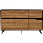 NOVARA CREDENZA 6 DOOR 1825 X 425 X 1250MM ZEBRANO TIMBER VENEER