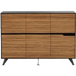 NOVARA CABINET 6 DOOR 1825 X 425 X 1750MM ZEBRANO TIMBER VENEER