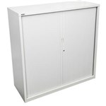 GO STEEL TAMBOUR DOOR CABINET 2 SHELVES 1200 X 900 X 473MM WHITE CHINA