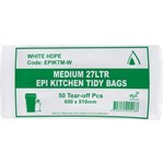 HUHTAMAKI HDPE BIN LINER EPI 27 LITRE WHITE PACK 50