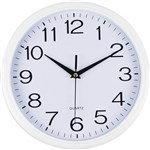 ITALPLAST WALL CLOCK 300MM GLASS WHITE