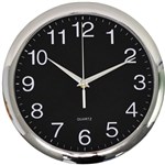 ITALPLAST WALL CLOCK 300MM BLACK  CHROME