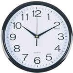 ITALPLAST WALL CLOCK 300MM PLASTIC WHITE  BLACK