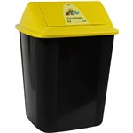 ITALPLAST SWING TOP WASTE SEPARATION BIN COMINGLE 32 LITRE BLACKYELLOW