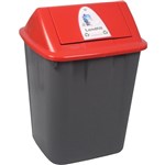 ITALPLAST SWING TOP WASTE SEPARATION BIN LANDFILL 32 LITRE BLACKRED