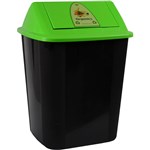 ITALPLAST SWING TOP WASTE SEPARATION BIN ORGANICS 32 LITRE BLACKGREEN