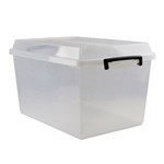 ITALPLAST STORAGE BOX WITH LID 48 LITRE CLEAR