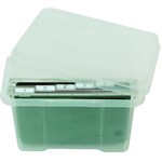 ITALPLAST FILE STORAGE BOX WITH 10 FILES AND TABS 32 LITRE CLEAR