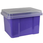 ITALPLAST FILE STORAGE BOX 32 LITRE GRAPECLEAR LID