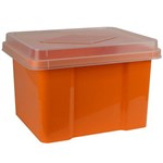 ITALPLAST FILE STORAGE BOX 32 LITRE MANDARINCLEAR LID